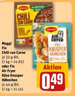 REWE DE Maggi Fix Chili con Carne oder Fix Air Fryer Käse Knusper Hähnchen tilbud