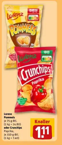 REWE DE Lorenz Pommels oder Crunchips tilbud