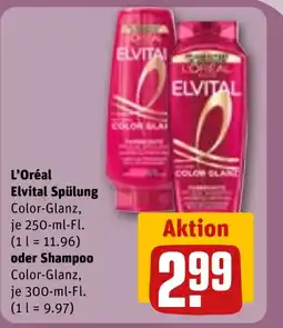 REWE DE L'Oréal Elvital Spülung oder Shampoo tilbud
