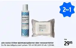 Matas Alle Matas Striber øjenmakeupfjerner eller renseservietter tilbud