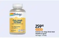 Matas Solaray Cal-Mag Citrat med vitamin D og K2 tilbud