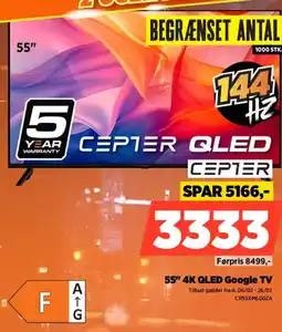 Power CEPTER 55" 4K QLED Google TV CR55XM6002A tilbud