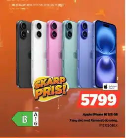 Power Apple iPhone 16 128 GB IP16128GBLK tilbud