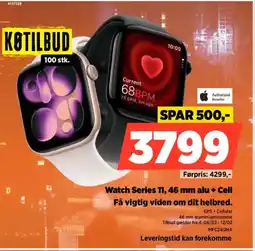 Power Watch Series 11, 46 mm alu + Cell MFC24QNA tilbud