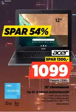 Power Acer 12" Chromebook NXKAPED001 tilbud