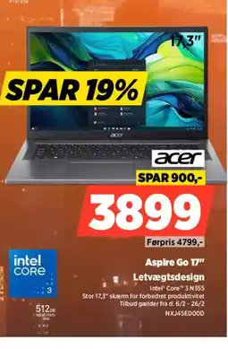 Power ACER Aspire Go 17" NXJ45EDOOD tilbud