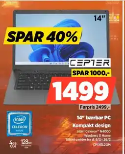 Power CEPTER 14" bærbar PC CPIXEL2GM tilbud