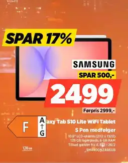 Power SAMSUNG Galaxy Tab S10 Lite WiFi Tablet SMX400NZAREUB tilbud