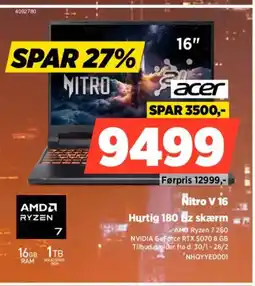 Power ACER Nitro V 16 NHQYYED001 tilbud