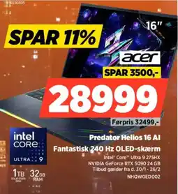 Power ACER Predator Helios NHQWOED002 tilbud