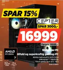 Power CEPTER Stationær PC EXR757BKA tilbud