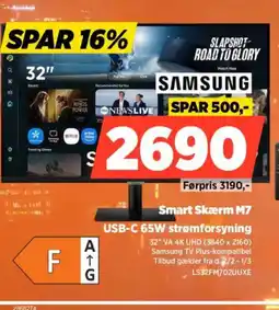 Power SAMSUNG Smart Skærm M7 LS32FM702UUXE tilbud