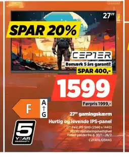 Power CEPTER 27" gamingskærm C27ATILIUSHAS tilbud