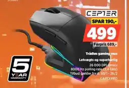 Power CEPTER Trådløs gaming mus CAPEXPRO tilbud