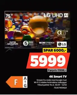 Power LG 4K Smart TV 75UA74006LB tilbud