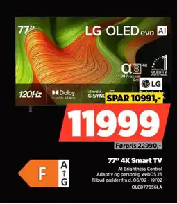 Power LG 77" 4K Smart TV OLED77B56LA tilbud