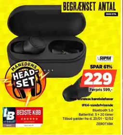 Power True Wireless høretelefoner ZEROTXBK tilbud