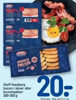 REMA 1000 Steff Houlberg bacon i skiver eller brunchpølser tilbud