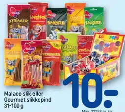 REMA 1000 Malaco slik eller Gourmet slikkepind tilbud