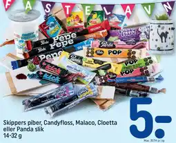REMA 1000 Skippers piber, Candyfloss, Malaco, Cloetta eller Panda slik tilbud