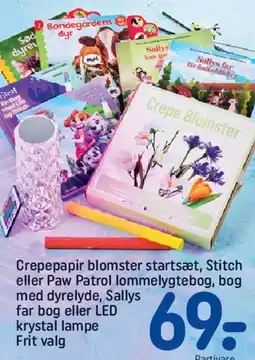 REMA 1000 Crepepapir blomster sæt og lommelygtebøger tilbud