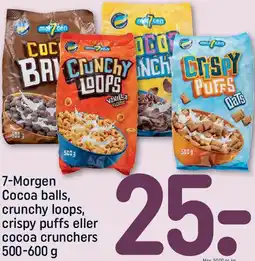 REMA 1000 7-Morgen Cocoa balls, crunchy loops, crispy puffs eller cocoa crunchers tilbud