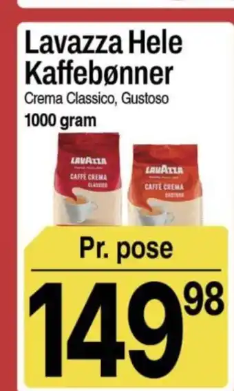 ABC Lavpris Lavazza Hele Kaffebønner tilbud