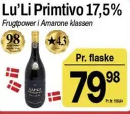 ABC Lavpris Lu'Li Primtivo 17,5% tilbud