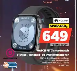 Power HUAWEI WATCH FIT 3 smartwatch HUWFIT3BK tilbud