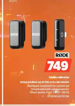 Power RØDE Trådløs mikrofon RODEWLMICRCBK tilbud