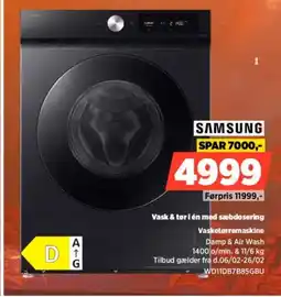 Power SAMSUNG Vasketørremaskine WD11DB7B85GBU tilbud