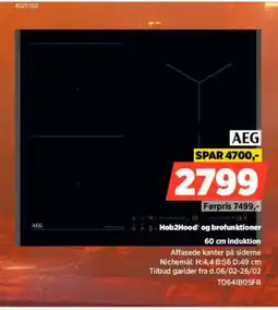 Power AEG 60 cm induktion TO641B0SFB tilbud
