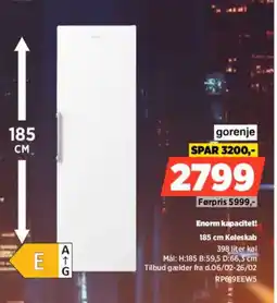 Power Gorenje 185 cm Køleskab RP619EEWS tilbud