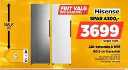Power Hisense 185,6 cm fryseskab FPF185EWE/FPF185EIE tilbud