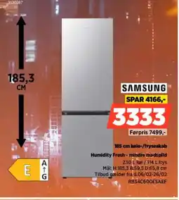 Power SAMSUNG 185 cm køle-/fryseskab RB34C600ESAEF tilbud