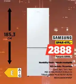 Power SAMSUNG 185 cm køle-/fryseskab RB34C600EWWEF tilbud