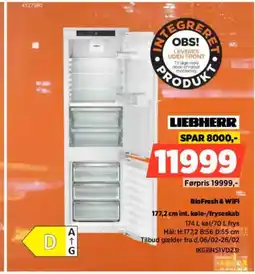 Power LIEBHERR 177,2 cm int. køle-/fryseskab IKGBN51VD231 tilbud