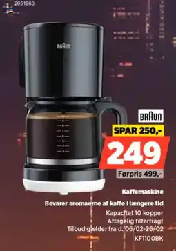 Power BRAUN Kaffemaskine KF1100BK tilbud