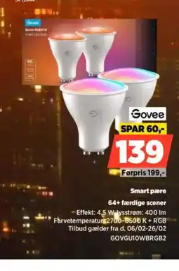 Power Govee Smart pære GOVGU10WBRGB2 tilbud