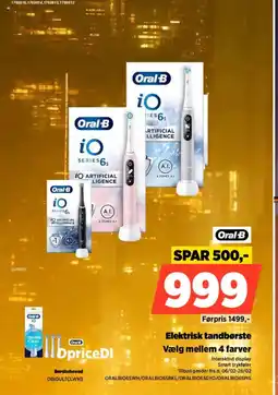 Power ORAL-B Elektrisk tandbørste ORALBIO6SWH/ORALBIO6SBKL/ORALBIO6SGYO/ORALBIO6SPIS tilbud