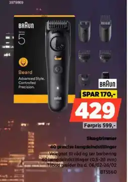 Power BRAUN Skægtrimmer BT5560 tilbud