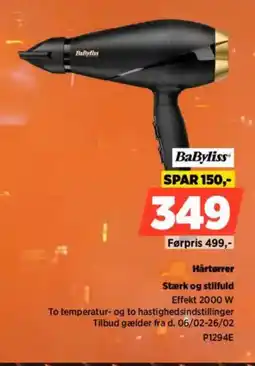Power BaByliss Hårtørrer P1294E tilbud