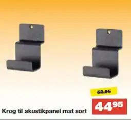 Bauhaus Krog til akustikpanel mat sort tilbud