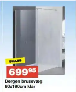 Bauhaus Bergen brusevæg 80x190cm klar tilbud