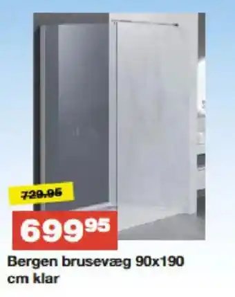 Bergen brusevæg 90x190 cm klar