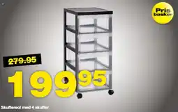 Bauhaus Skuffereol med 4 skuffer tilbud