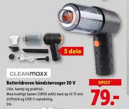 Lidl Cleanmaxx Batteridreven håndstøvsuger 20 V tilbud