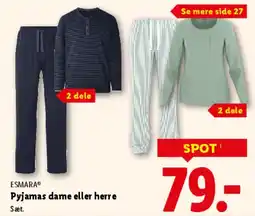 Lidl Pyjamas dame eller herre (sæt) tilbud