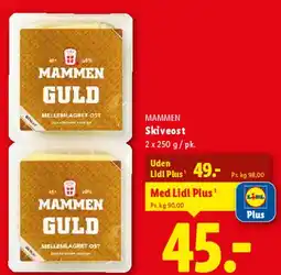 Lidl Mammen Skiveost (Mammen Guld) tilbud