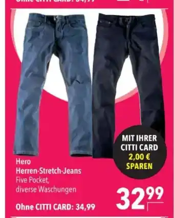 Citti Hero Herren-Stretch-Jeans tilbud
